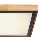Plafoniera metal negru mat, lemn maro, acril alb, comutator pertete, comutator 3000-4500-6000K pe articol, LxLxA: 390x390x90mm, inclusiv LED 24W 230V, sursa 2500lm, iesire 1020lm, CCT 400000/CCT 400000 - imagine 5