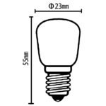 Bec cuptor, metal argintiu, sticla transparenta, utilizare pana la 300 °C, Ø26, H:56, 1xE14 15W 230V 70lm, 2300K - imagine 2