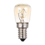 Bec cuptor, metal argintiu, sticla transparenta, utilizare pana la 300 °C, Ø26, H:56, 1xE14 15W 230V 70lm, 2300K