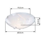 Plafoniera, nichel mat, sticla mata, cristale K5 transparente, D: 250, H: 85, excl 1xE27 ILLU 60W 230V - imagine 2