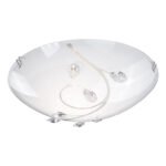 Plafoniera, nichel mat, sticla mata, cristale K5 transparente, D: 250, H: 85, excl 1xE27 ILLU 60W 230V