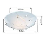 Plafoniera, nichel mat, sticla mata, cristale K5 transparente, D: 400, H: 110, excl 3xE27 ILLU 40W 230V - imagine 3