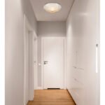 Plafoniera, crom, alb, sticla mata, pietre decorative transparente, linii decorative, D: 300, H: 65, excl 2xE27 ILLU 60W 230V