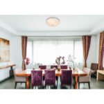 Plafoniera, crom, alb, sticla mata, pietre decorative transparente, linii decorative D: 400, H: 80, excl 3xE27 ILLU 60W 230V - imagine 2
