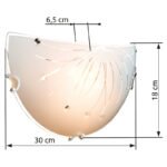 Aplica de perete, crom, alb, sticla mata, pietre decorative transparente, linii decorative, WxH: 300x180, AL: 65, excl 1xE27 60W 230V Illu. - imagine 4