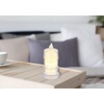 lampă de masă plastic transparent, plastic satinat, comutator glisant, Baterie inclusă 3x LR1130, ø: 45mm, H: 95mm, Set Cantitate 2Stk., incl. LED 0.25W 4.5V, 2900K - imagine 2