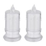 lampă de masă plastic transparent, plastic satinat, comutator glisant, Baterie inclusă 3x LR1130, ø: 45mm, H: 95mm, Set Cantitate 2Stk., incl. LED 0.25W 4.5V, 2900K - imagine 4