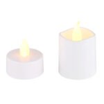 Articol de decor plastic alb, plastic satinat, comutator glisant, Efect de foc, Baterie inclusă 1x CR2032 210mAh, ø: 37mm, Set cantitate 16Stk., incl. LED 0,02 W 3 V, sursă 4 lm, ieșire 3 lm, 2300 K