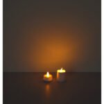 Articol de decor plastic alb, plastic satinat, comutator glisant, Efect de foc, Baterie inclusă 1x CR2032 210mAh, ø: 37mm, Set cantitate 16Stk., incl. LED 0,02 W 3 V, sursă 4 lm, ieșire 3 lm, 2300 K - imagine 5