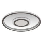 Plafonieră metal gri mat, oțel inoxidabil oglindit, aluminiu gri mat, plastic opal, acrilic oglindit efect 3D, mai multe niveluri prin comutator de perete, funcție de memorie, ø: 432mm, H: 50mm, incl. LED 40W 230V, sursă 4630lm, ieșire 2400lm, 3000K - imagine 3