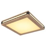 Plafonieră metal alb/negru mat, MDF lemn optic închis, plastic alb, memorie, 1 lumină principală,2 lumini laterale,3 ambele împreună, L x l x I: 300x300x75mm, LED 12W, 1200lm Sursă, 800lm Ieșire, LED 12W 230V, 1220lm Sursă, 630lm Ieșire, 3000K