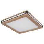 Plafonieră metal alb/negru mat, MDF lemn optic închis, plastic alb, memorie, 1 lumină principală,2 lumini laterale,3 ambele împreună, L x l x I: 300x300x75mm, LED 12W, 1200lm Sursă, 800lm Ieșire, LED 12W 230V, 1220lm Sursă, 630lm Ieșire, 3000K - imagine 3