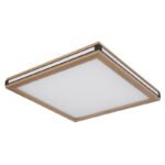 Plafonieră metal alb/negru mat, MDF lemn optic închis, plastic alb, memorie, 1 lumină principală, 2 s eitliches Licht, 3 ambele împreună, L x l x I: 450x450x75mm, LED 24W, 2650lm Sursă, 1340lm Ieșire, LED 20W 230V, 2250lm Sursă, 1110lm Ieșire, 3000K - imagine 3