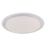 Plafoniera metal alb argintiu, acrilic alb transparent, compatibila cu Google Assistant si Alexa, reglabila, memorie, lumina de noapte, telecomandă, schimbător și fixare a culorii, ø530 V:83, LED 30W+LED RGB 5W 230V, 180-1800lm, CCT 3000-6500K
