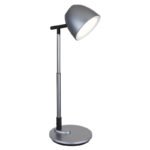 Lampă de masă din aluminiu/plastic gri închis, plastic negru mat, reglabil, variator continuu, adaptor incl., reglabil pe înălțime, LxLxA: 350x167x500mm, înălțimi:min.35cm-max.50cm, LED 7,5W 230V, sursă 50-790lm, ieșire 30-500lm, CCT 3000/6500/4000K