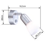 Spot nichel mat, sticlă alb mat, comutator, LxH: 80x150, AL: 120, fără 1xE14 40W 230V - imagine 2