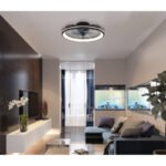 Ventilator de tavan metal negru mat, acril opal, plastic de culoare fumurie, dimmable, mai multe niveluri prin comutator de perete, memorie, telecomandă, 30m², ø: 500mm, H: 140mm, incl. LED 40W 230V, sursă 460-5000lm, ieșire 188-2080lm, CCT3000-6500K - imagine 2