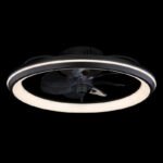 Ventilator de tavan metal negru mat, acril opal, plastic de culoare fumurie, dimmable, mai multe niveluri prin comutator de perete, memorie, telecomandă, 30m², ø: 500mm, H: 140mm, incl. LED 40W 230V, sursă 460-5000lm, ieșire 188-2080lm, CCT3000-6500K - imagine 3