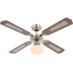 Ventilator nichel mat, 3  viteze, 2 directii de invartire,intrerupator cu lant, D:1066, H:415, exkl. 1xE27 60W 230V
