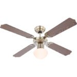 Ventilator nichel mat, 3  viteze, 2 directii de invartire,intrerupator cu lant, D:1066, H:415, exkl. 1xE27 60W 230V - imagine 3