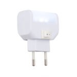 Lampa de veghe, plastic alb, mufă directă, cu LED, intrerupator, LxlxH: 47x25x70, inclusiv 4xLED 0,06W 230V, 21lm, 6400K.
