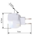 Lampa de veghe, plastic alb, mufă directă, cu LED, intrerupator, LxlxH: 47x25x70, inclusiv 4xLED 0,06W 230V, 21lm, 6400K. - imagine 4