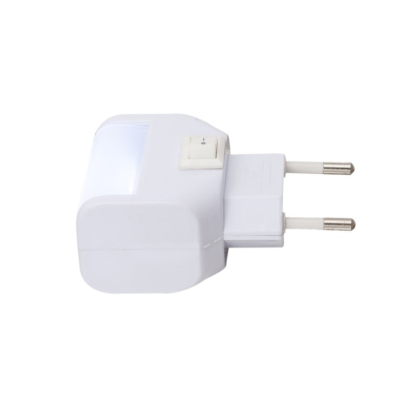 chaser-31908-g13630-4 Lampa de veghe, plastic alb, mufă directă, cu LED, intrerupator, LxlxH: 47x25x70, inclusiv 4xLED 0,06W 230V, 21lm, 6400K. - imagine 1