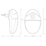 Lampa de veghe alb ,plastic alb, mufă directă, cu LED, senzor de lumina inclus,, WxH:. 65x100, AL 75, inclusiv 4xLED 0.6W 230V, 20lm, 6500K - imagine 5