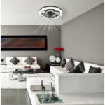 Ventilator de tavan plastic negru mat, acrilic cristale clare, acrilic cromat/fumuriu, dimmable, mai multe niveluri prin comutator de perete, telecomandă, 30m², ø:480mm, H:130mm, incl. LED 30W 230V, sursă 400-4000lm, ieșire 200-2700lm, CCT 2700-6000K - imagine 2