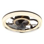 Ventilator de tavan plastic negru mat, acrilic cristale clare, acrilic cromat/fumuriu, dimmable, mai multe niveluri prin comutator de perete, telecomandă, 30m², ø:480mm, H:130mm, incl. LED 30W 230V, sursă 400-4000lm, ieșire 200-2700lm, CCT 2700-6000K - imagine 4