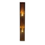 Lampadar nichel mat, textil negru auriu metalizat, abajur cu perforații pentru décor,  cablu de 1,8 m, intrerupator, LxWxH: 150x150x1180, excl. 2xE27 40W 230V. - imagine 5