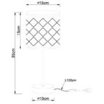 Veioza nichel mat, textil negru auriu metalizat, abajur cu perforații pentru décor cablu de 1,5 m, comutator D: 150, H :. 350, excl. 1xE14 40W 230V - imagine 3