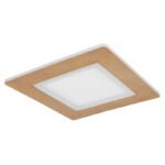 Plafonieră alb metalic, reproducere din lemn acrilic, alb acrilic, L x l x I: 300x300x50mm, inclusiv LED 23,4W 230V, sursă 2560lm, putere 1300lm, CCT 2700-6500K, interior LED 2700K, exterior LED 6500K - imagine 3