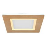 Plafonieră alb metalic, reproducere din lemn acrilic, alb acrilic, L x l x I: 300x300x50mm, inclusiv LED 23,4W 230V, sursă 2560lm, putere 1300lm, CCT 2700-6500K, interior LED 2700K, exterior LED 6500K - imagine 4