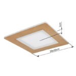 Plafonieră alb metalic, reproducere din lemn acrilic, alb acrilic, L x l x I: 300x300x50mm, inclusiv LED 23,4W 230V, sursă 2560lm, putere 1300lm, CCT 2700-6500K, interior LED 2700K, exterior LED 6500K - imagine 6