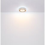 Plafonieră alb metalic, imitație de lemn acrilic, alb acrilic, ø: 300mm, I: 50mm, incl. LED 23,4W 230V, sursă 2550lm, putere 1370lm, CCT 2700-6500K, interior LED 2700K, exterior LED 6500K - imagine 5