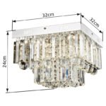 Plafoniera crom, acrilic transparent, LxWxH: 320x320x240, inclusiv 6xLED 3W 9.6V, 250lm, 4000K - imagine 4