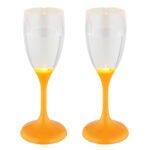 lampă de masă plastic portocaliu, plastic transparent, Baterie inclusă 2x CR2032 210mAh, ø: 69mm, H: 181mm, Set Cantitate 2Stk., incl. LED 0.06W 3V, 3000K