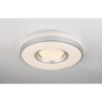 Plafoniera, metal alb, acril mat, argintiu metalizat, D: 410, H: 100, inclusiv 1xLED 24W 230V, 1340lm, 3000K - imagine 5