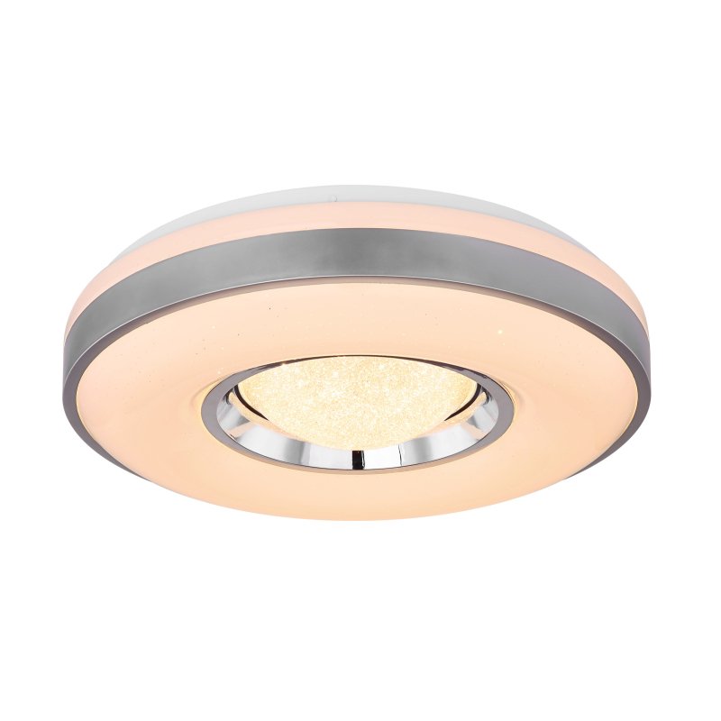 colla-41741-24-g23196 Plafoniera, metal alb, acril mat, argintiu metalizat, D: 410, H: 100, inclusiv 1xLED 24W 230V, 1340lm, 3000K - imagine 1