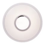 Plafoniera, metal alb, alb acrilic, crom, efect sclipitor, compatibil cu Google Assistant si telecomanda Alexa, schimbator de culoare, fixare culoare, ø400, V:80, LED 16W+RGB LED 3W 230V, sursa 1600lm, iesire 1100lm, schimbare culori 2700-6500K - imagine 4