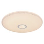 Plafoniera, alb acrilic, crom, efect strălucitor, compatibil cu Google Assistant și Alexa, temporizator, reglabil, telecomandă, schimbarea și fixarea culorilor,Ø500 V:65,LED 30W+RGB LED 5W 230V,sursă 3400lm, ieșire 2400lm,schimbare culori 3000-6500K