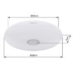 Plafoniera, metal alb, alb acrilic, crom, compatibila cu Google Assistant si Alexa, timer, functie memorie, reglabila, telecomanda.control, schimbător și fixare a culorii,ø680 V:90,LED 30W+RGB LED 5W 230V, ieșire 2250lm,schimbarea culorii 3000-6500K - imagine 6