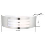Aplica de exterior din oțel inoxidabil,sticla,, IP44, LxH: 100x320, AL: 90, excl 1xE27 20W 230V - imagine 3