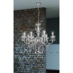 Candelabru,transparent,crom, cristale acrilice, D: 670, H: 1660, excl 6xE14 40W 230V - imagine 2