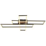 Plafonieră metal negru mat, MDF aspect lemn închis, aluminiu negru mat, plastic opal, crom, mobilă, LxLxA: 800x600x100mm, dimensiuni dreptunghiulare: 13 x 60 cm, incl. LED 40W 230V, sursă 4230lm, ieșire 1650lm, 3000K - imagine 4
