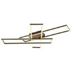 Plafonieră metal negru mat, MDF aspect lemn închis, aluminiu negru mat, plastic opal, crom, mobilă, LxLxA: 800x600x100mm, dimensiuni dreptunghiulare: 13 x 60 cm, incl. LED 40W 230V, sursă 4230lm, ieșire 1650lm, 3000K - imagine 6