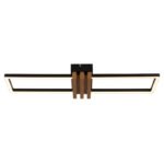 Plafonieră metal negru mat, aluminiu întunecat cu efect de lemn, ABS negru mat, plastic opal, LxWxH: 600x168x66mm, incl. LED 20W 230V, sursă 2430lm, ieșire 1000lm, 3000K - imagine 4