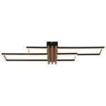 Plafonieră, metal negru mat, aluminiu întunecat cu efect de lemn, ABS negru mat, plastic opal, LxWxH: 800x230x86mm, incl. LED 30W 230V, sursă 3720lm, ieșire 1430lm, 3000K - imagine 4