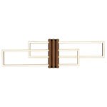 Plafonieră, metal negru mat, aluminiu întunecat cu efect de lemn, ABS negru mat, plastic opal, LxWxH: 800x230x86mm, incl. LED 30W 230V, sursă 3720lm, ieșire 1430lm, 3000K - imagine 5